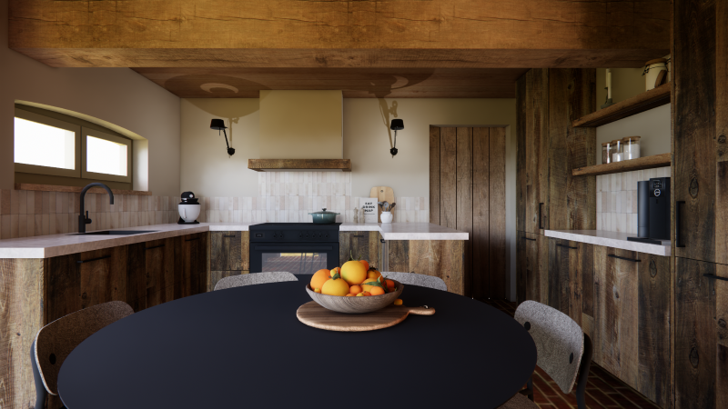 Landelijke keuken - Maatwerk keuken visualisaties - Robuust Maatwerk uit Limburg Nederland - Complete keukens vervaardigen op maat