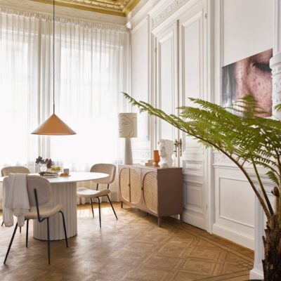 Pillar Dining Table Round White - HKLiving 03 Pillar Dining Table Round - HKLiving