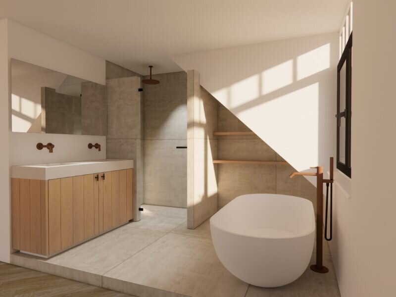 Badkamermeubel renders - Badkamer interieur inspiratie - Robuust Maatwerk uit Limburg Nederland