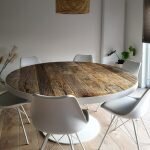 binnentafels - Ronde tafel wit frame
