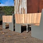 Maatwerk terrasbank van Cortenstaal - Twee zitgedeelten - Robuust Maatwerk uit Limburg Nederland