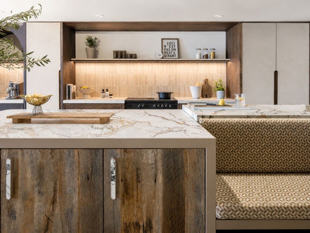 Unieke maatwerk keuken met kookeiland - Keramiek Staal Spuitwerk Eiken Barnwood - Massief hout - Robuust Maatwerk Keukens en Keukeneilanden uit Limburg Nederland