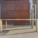 Eiken barnwood Ottawa tafel in verstek gezet - Volledige houten tafel - Robuust Maatwerk uit Limburg Nederland